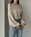 Louere オフショルシャギーニット