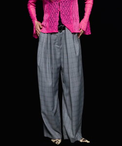 �ySALE�^40%OFF�zMAISON SPECIAL With Real Leather Belt Asymmetry Tack Pants ���]���X�y�V���� �p���c �X���b�N�X�E�h���X�p���c �O���[ �u���E�� �u���b�N�y���������z