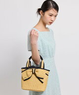 TOCCA BIG RIBBON SUMMER POCHETTE かごバッグ トッカ バッグ かごバッグ ベージュ ブラック【送料無料】
