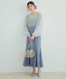 【SALE／60%OFF】VIS 【Lady】【VIS dress】パールブラウスジャガードワンピースセット ビス ワンピース・ドレス ドレス ブルー ブラック【送料無料】