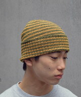 niko and ... ペーパー混サマーワッチ ニコアンド 帽子 ニット帽・ビーニー グレー イエロー ブルー ブラ…