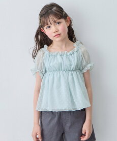 ANY KIDS 【一部店舗/WEB先行販売アイテム】2WAY シアードビーブラウス エニィ トップス シャツ・ブラウス ホワイト グリーン
