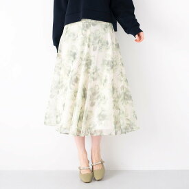 【SALE／20%OFF】MISCH MASCH 【2024春夏新作】メッシュ水彩スカート/MM417205 ミッシュマッシュ スカート ミディアムスカート ブルー グリーン ピンク【送料無料】