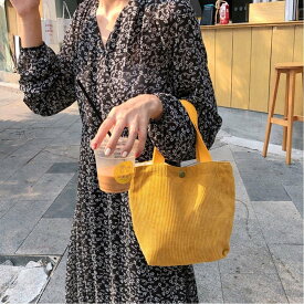 【SALE／30%OFF】Aimoon コーデュロイ ミニトートバッグ ミニミニストア バッグ ショルダーバッグ レッド ピンク グリーン ブラック ブラウン ベージュ ホワイト イエロー グレー