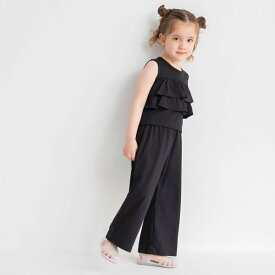branshes 【WEB限定】ノースリーブフリルセットアップ ブランシェス トップス その他のトップス グレー ブラック
