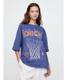 GAP (U)NBA ニューヨーク ニックス グラフィックTシャツ ギャップ トップス カットソー・Tシャツ ブルー【送料無料】