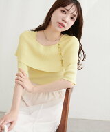natural couture オフショルデザイン半袖ニット ナチュラルクチュール トップス ニット ブルー ピンク ホ…