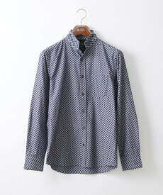 【SALE／40%OFF】MK MICHEL KLEIN homme キューブジャガードシャツ ミッシェルクランオム トップス シャツ・ブラウス ネイビー ホワイト グレー【送料無料】