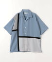【SALE／70%OFF】a day in the life パネルキリカエ オープンカラーシャツ ＜A DAY IN THE LIFE＞ ユナイテッドアローズ アウトレット トップス シャツ・ブラウス ブルー ベージュ グレー