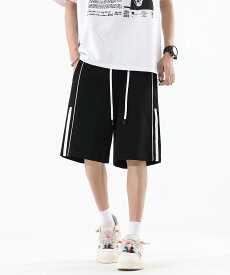 【SALE／10%OFF】HOOK HOOK/サイドラインスウェットショートパンツ アイモハ パンツ ジャージ・スウェットパンツ ブラック グレー