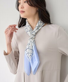 【SALE／60%OFF】A/C DESIGN BY ALPHA CUBIC プリントスカーフ エーシーデザインバイアルファキュービック ファッション雑貨 スカーフ・バンダナ ホワイト ネイビー