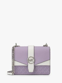 【SALE／72%OFF】MICHAEL KORS GREENWICH カラーブロック フラップ クロスボディ スモール - MKシグネチャー マイケルコース マイケル・コース バッグ ショルダーバッグ パープル【送料無料】