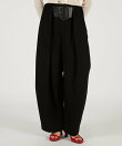 ハイウエストベルトタックパンツ / High-Waist Belted Tuck Pants