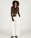 ハイウエストベルトタックパンツ / High-Waist Belted Tuck Pants