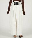 ハイウエストベルトタックパンツ / High-Waist Belted Tuck Pants