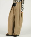 ハイウエストベルトタックパンツ / High-Waist Belted Tuck Pants