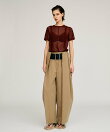 ハイウエストベルトタックパンツ / High-Waist Belted Tuck Pants