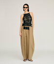 ハイウエストベルトタックパンツ / High-Waist Belted Tuck Pants