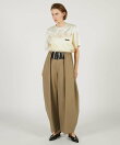ハイウエストベルトタックパンツ / High-Waist Belted Tuck Pants
