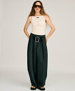 ハイウエストベルトタックパンツ / High-Waist Belted Tuck Pants