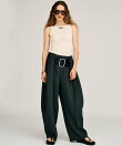 ハイウエストベルトタックパンツ / High-Waist Belted Tuck Pants