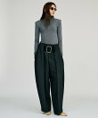ハイウエストベルトタックパンツ / High-Waist Belted Tuck Pants