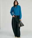 ハイウエストベルトタックパンツ / High-Waist Belted Tuck Pants