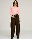 ハイウエストベルトタックパンツ / High-Waist Belted Tuck Pants