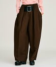 ハイウエストベルトタックパンツ / High-Waist Belted Tuck Pants