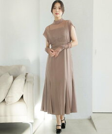 PourVous ラメチュールワンピース結婚式オケージョンドレス同窓会パーティードレスお呼ばれ プールヴー ワンピース・ドレス ドレス ピンク ブルー レッド ブラウン グレー【送料無料】