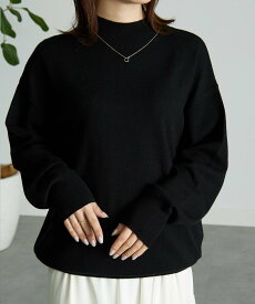 【SALE／25%OFF】Ranan もちもちベーシックニット(ハイネック) ラナン トップス ニット ブラック ピンク グリーン グレー