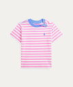 【SALE／30%OFF】POLO RALPH LAUREN (ベビー)ストライプド コットン ジャージー Tシャツ ラルフローレン マタニティウェア・ベビー用品 その他のベビーグッズ ピンク【送料無料】