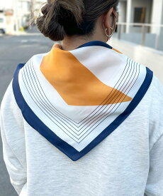【SALE／35%OFF】yield マルチ柄 レトロ スカーフ イールド ファッション雑貨 スカーフ・バンダナ グリーン ネイビー ピンク レッド ブルー オレンジ