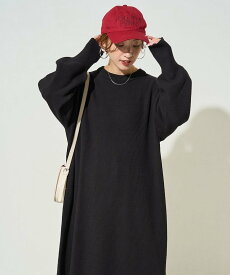 【SALE／25%OFF】FREAK'S STORE 片畔 コットン クルーネック ニット ワンピ【限定展開】 25AW フリークスストア ワンピース・ドレス ワンピース ベージュ ブラウン ブラック グリーン【送料無料】