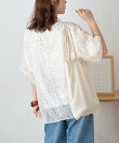 【WEB限定】ドットオーガンジードッキングTシャツ