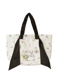 SNIDEL HOME オーガニックキャンバストート -BIG-(FLOWER) スナイデルホーム バッグ その他のバッグ ブラック ピンク【送料無料】