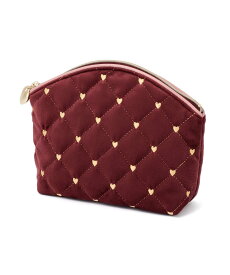 Francfranc ハートステッチ ベロアポーチ L ブラウン フランフラン 財布・ポーチ・ケース ポーチ ブラウン