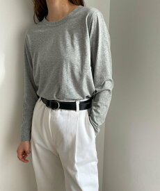 harmonie harmonie -OrganicCotton-(アルモニ オーガニックコットン）無地ラウンドロングTシャツ キャナルジーン トップス カットソー・Tシャツ グレー ネイビー ブラック ホワイト【送料無料】