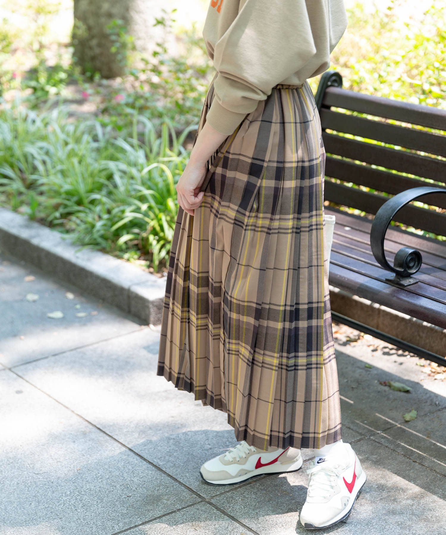 URBAN RESEARCH DOORS｜チェックプリーツスカート | Rakuten Fashion 