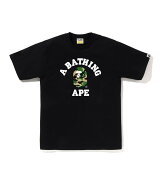 A BATHING APE ABC CAMO COLLEGE TEE ア ベイシング エイプ トップス カットソー・Tシャツ ブラック ホワ…