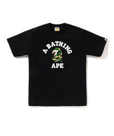 A BATHING APE ABC CAMO COLLEGE TEE ア ベイシング エイプ トップス カットソー・Tシャツ ブラック ホワイト【送料無料】