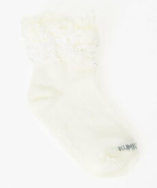 組曲 KIDS 【16~21cm】レース付シルケット ショートソックス クミキョク 靴下・レッグウェア 靴下 ホワイト