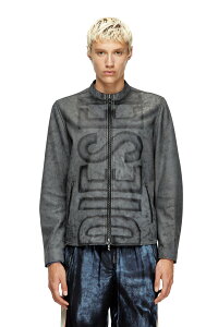 12.5万円 DIESEL ディーゼル レザージャケット シングルライダース 
