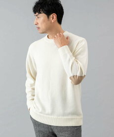 【SALE／50%OFF】URBAN RESEARCH ROSSO 『XLサイズあり』ハミルトンラムズウールエルボーパッチニット アーバンリサーチロッソ トップス ニット ブルー ベージュ グレー ブラック ネイビー ホワイト【送料無料】