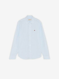 Maison Kitsune Maison Kitsune/(M)JP EXCLUSIVE FOX HEAD EMBROIDERY STRIPE SHIRT メゾン キツネ トップス シャツ・ブラウス ブルー ピンク ネイビー レッド【送料無料】