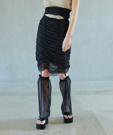 【SALE／30%OFF】PRANK PROJECT レッグカバーミディスカート / Leg Cover Medium Skirt プランク プロジェクト スカート ミディアムスカート ブラック カーキ【送料無料】