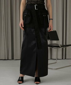 PRANK PROJECT カーゴラップレイヤードスカート / Cargo Wrap Layered Skirt プランク プロジェクト スカート ロング・マキシスカート ブラック ホワイト【送料無料】