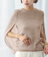 【SALE／14%OFF】ELFRANK 《新色追加》ケープスリットスリーブニットプルオーバー サマーニット 半袖 リ…