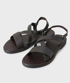 【SALE／70%OFF】tk.TAKEO KIKUCHI クロスサンダル ティーケータケオキクチ シューズ・靴 サンダル ブラウン ブラック