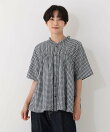 フリルカラーブラウス チェック
